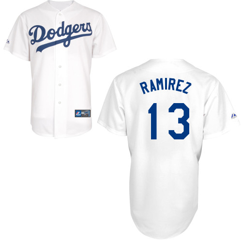 Hanley Ramirez #13 MLB Jersey-L A Dodgers Men's Authentic Home White Baseball Jersey